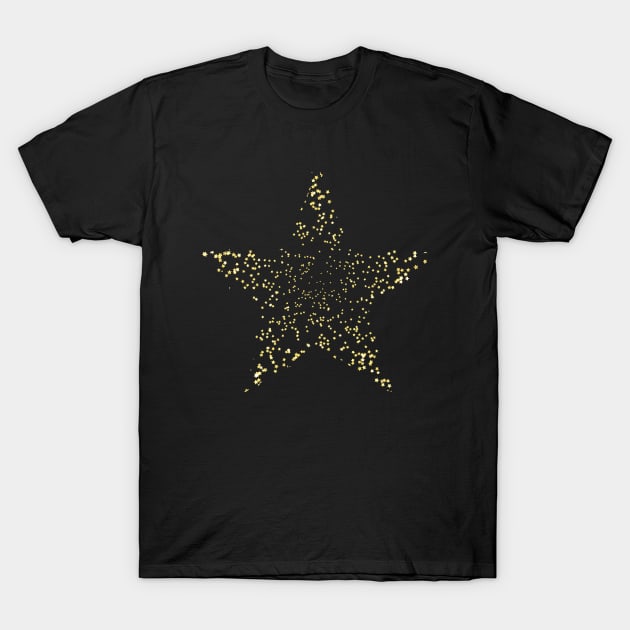 Glitter Stars, Gold Star, Golden Star T-Shirt by UranusArts